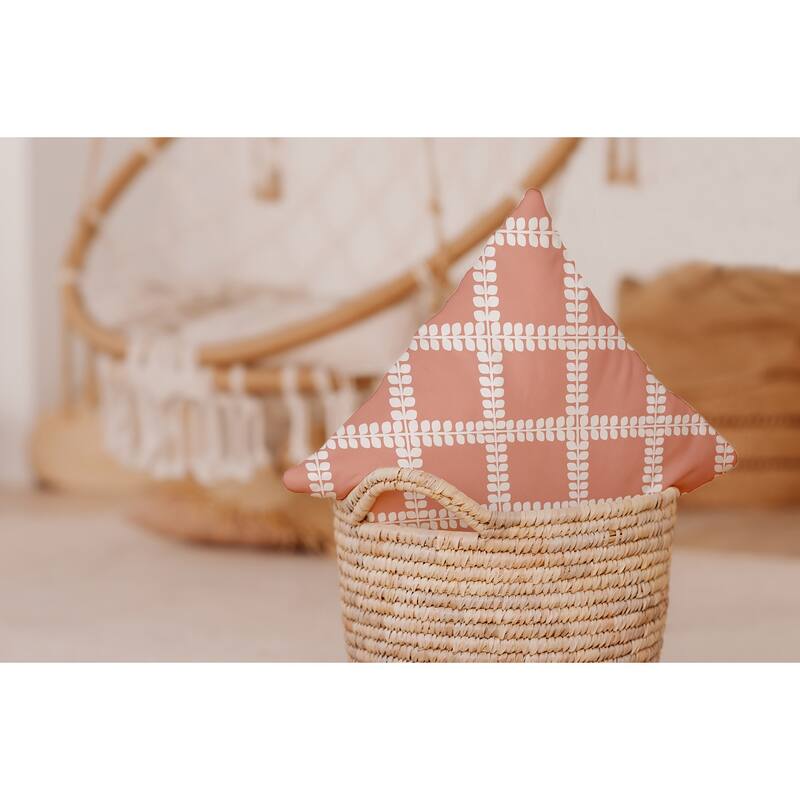 Leaf Plaid Decorative Throw Pillow