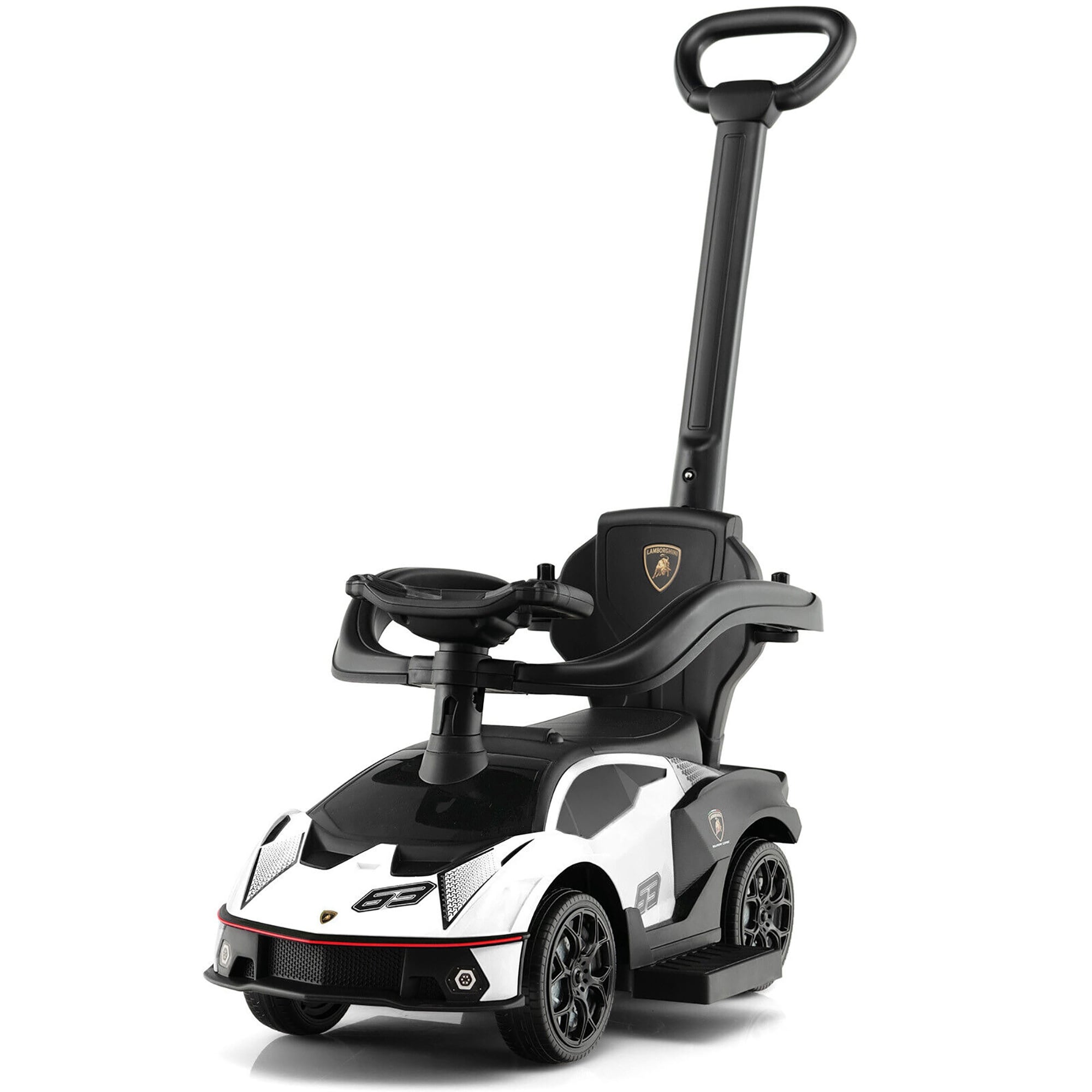 Gymax 3-in-1 Licensed Lamborghini Ride on Push Car Stroller Sliding