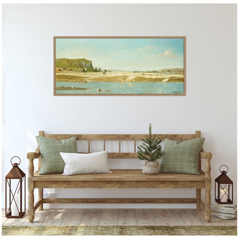 Kate and Laurel Sylvie Beaded The Banks of the River Durance Framed Canvas by The Art Institute of Chicago