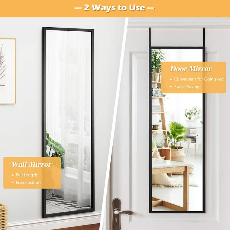 Costway Door Wall Mounted Mirror Full Length Hanging Mirror Bedroom - See Details