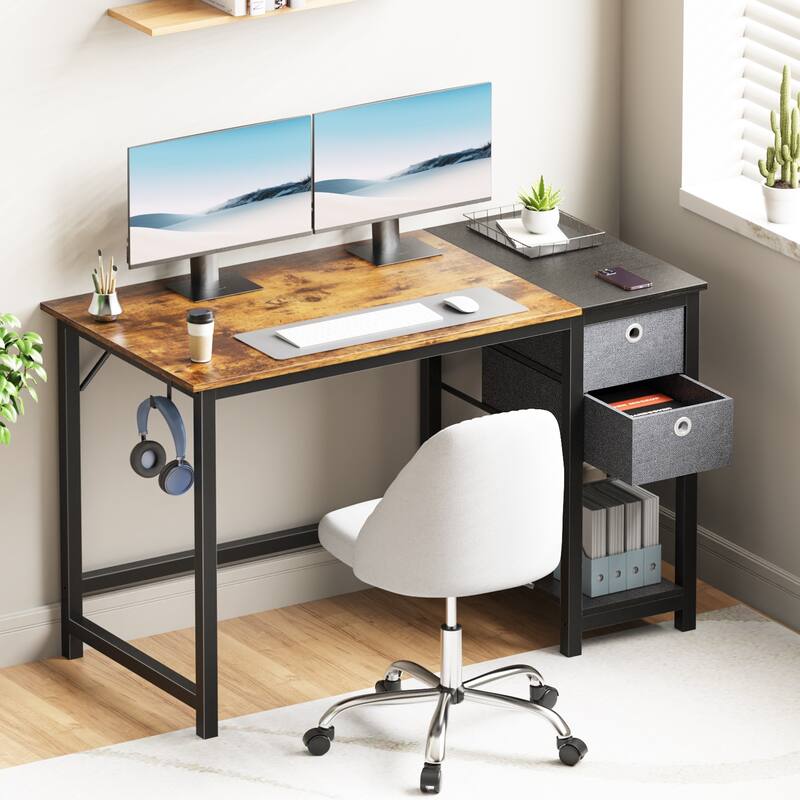 Modern Computer Office Desk with 2 Storage Drawers
