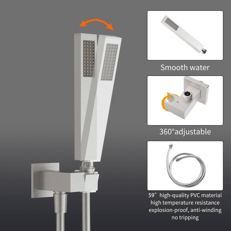 GIVINGTREE Deluxe 22" Wall Mounted Waterfall Rain Shower System (valve Included)