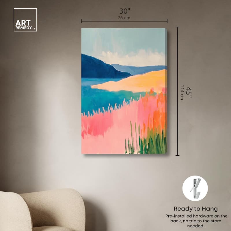 Meadow Meets the Sea Canvas by Art Remedy, Gallery Wrapped