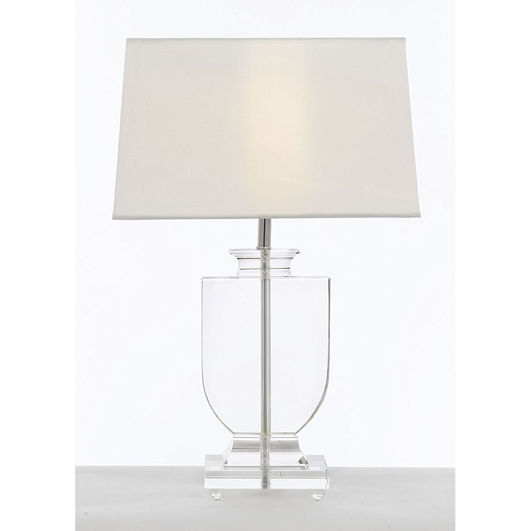 Crystal Urn Table Lamp With White Shade Modern Glass Contemporary Lamp Overstock 18222245