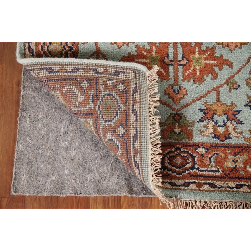 Hand Knotted Oriental 100% Wool Carpet Traditional Floral Navy Blue & Blues Heriz (serapi) Area Rug - 5' 0'' X 3' 0''