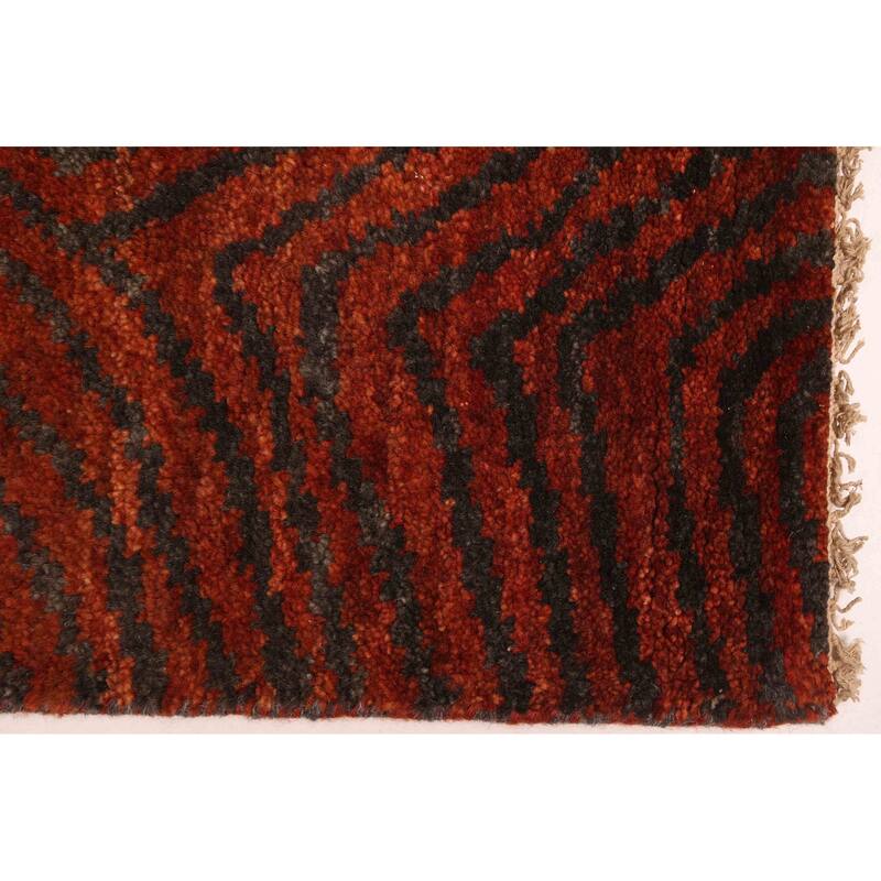 ECARPETGALLERY Hand-knotted Peshawar Ziegler Rust Wool Rug - 4'11 x 6'9