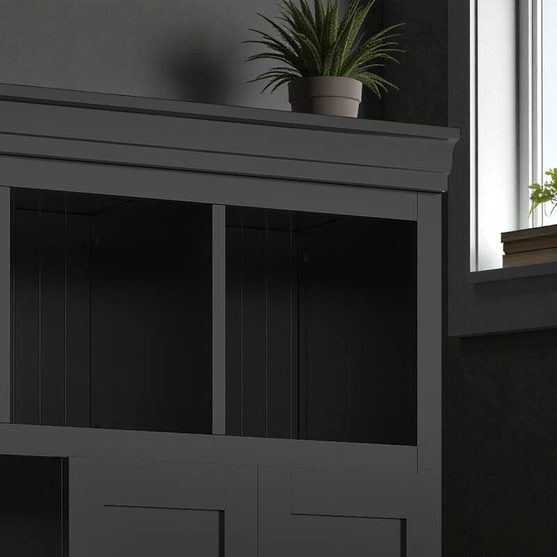 78.7'' H Hall Tree with Bench, 5 Cubbies, 4 Doors & 5 Drawers, Adjustable Shelves Entryway Storage Cabinet