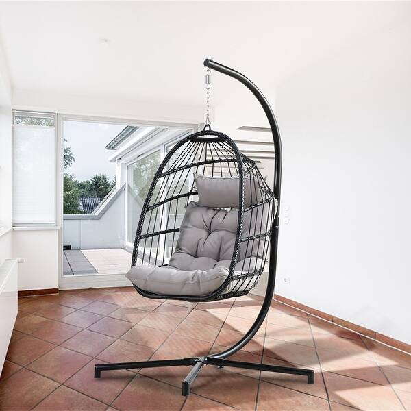 Patio Hanging Egg Chair Swing with Stand Bed Bath & Beyond 37774554
