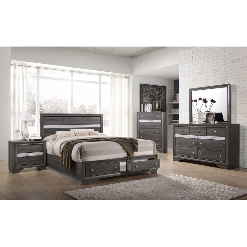 Best Quality Furniture Bellagio Bed - Grey - Full