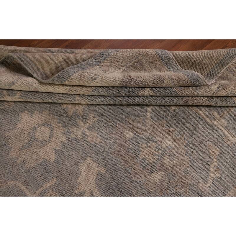 Vegetable Dye Oushak Area Rug Hand-Knotted Wool Carpet - 8'3" x 9'8"