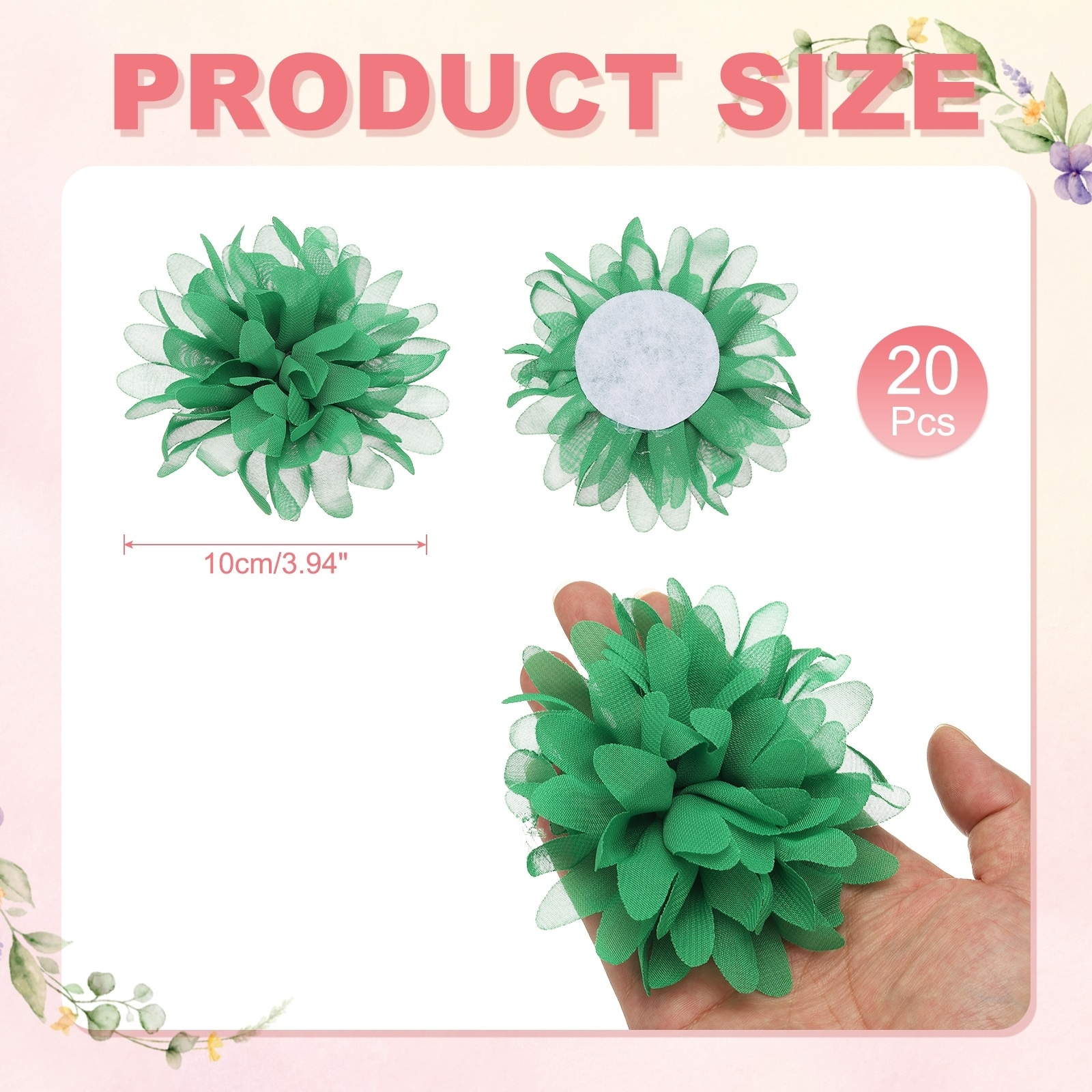 Chiffon Flower, Fabric Flowers Bows Sewing Fabric Appliques Headband Embellishments for Crafts