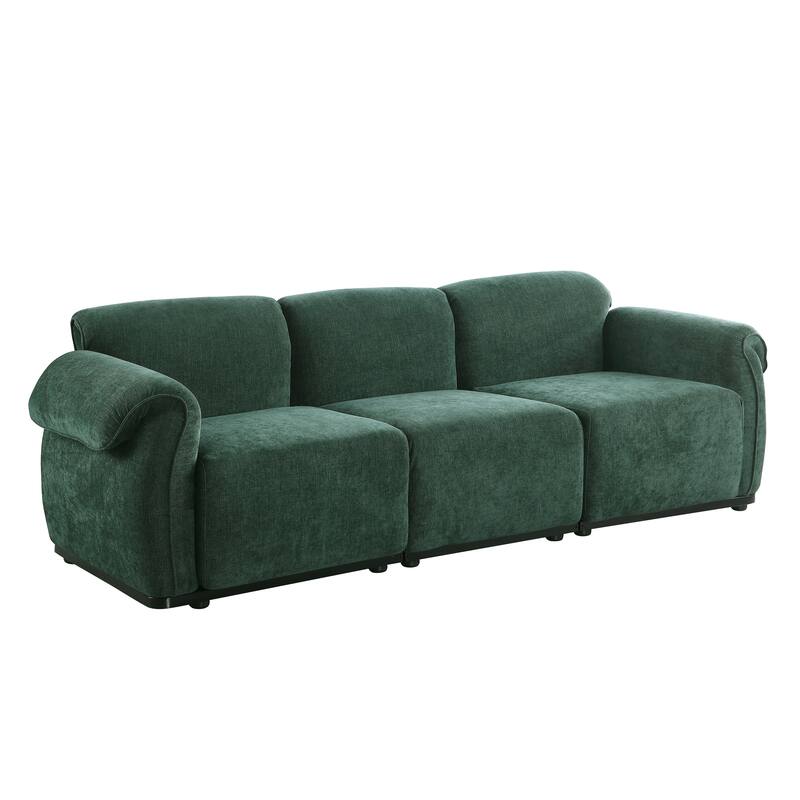 93" 3-Seater Chenille Modular Sofa - Fashionable Sofa with Iron Frame for Living Room, Bedroom