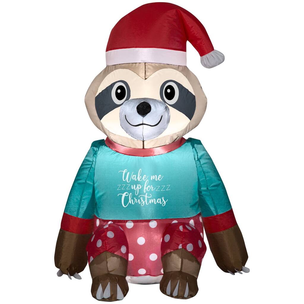 Gemmy Christmas Airblown Inflatable Sloth , 3 ft Tall, blue