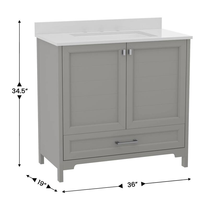 Bathroom Vanity with Undermount Sink, Cabinet, and Drawer