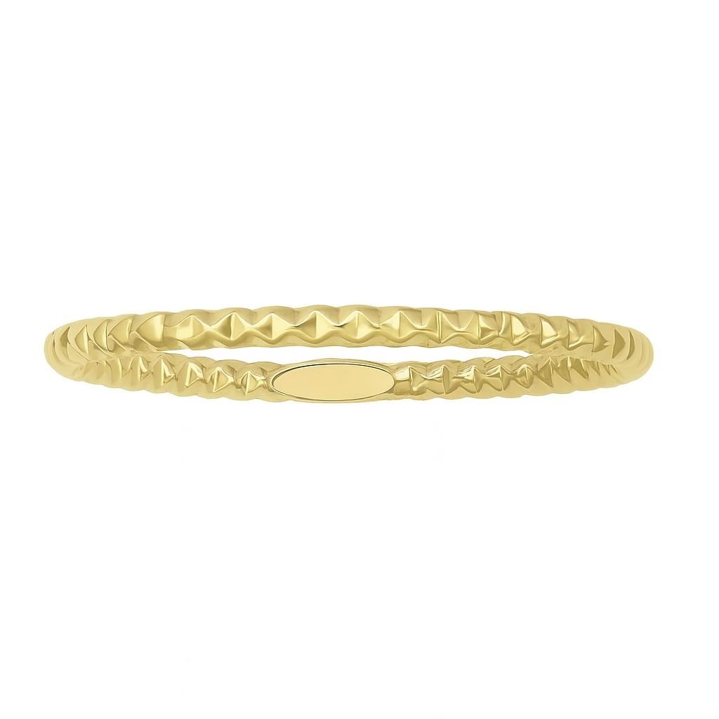 Au Naturale 14k Yellow White or Rose Gold 1.5 millimeter Diamond-cut Stackable Ring