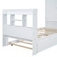 preview thumbnail 11 of 32, Twin Size Platform Bed with Storage Headboard and Footboard, Pull Out Shelves and Twin Size Trundle, Gray
