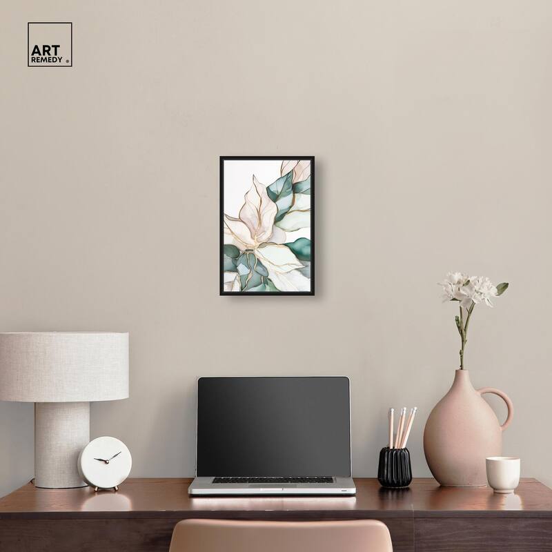 Pastel Leaves with Gold II Canvas by Art Remedy