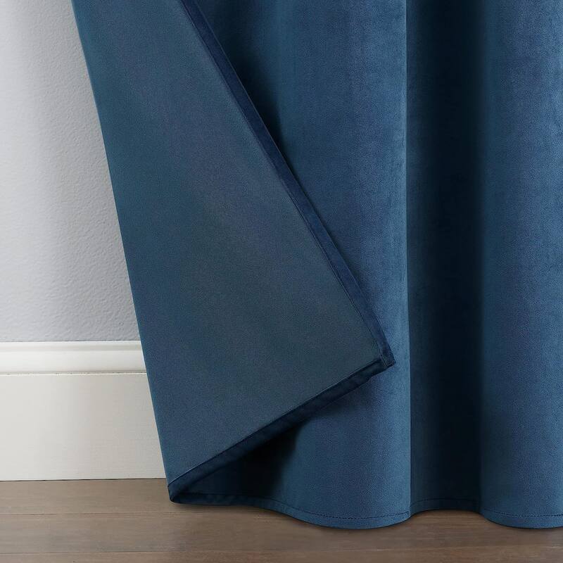 Eclipse Allira Velvet Room Darkening Grommet Noise Reduction Curtains (2 Panels)
