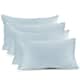 Nestl Solid Microfiber Soft Velvet Throw Pillow Cover (Set of 4) - 12" x 20" - Ice Blue