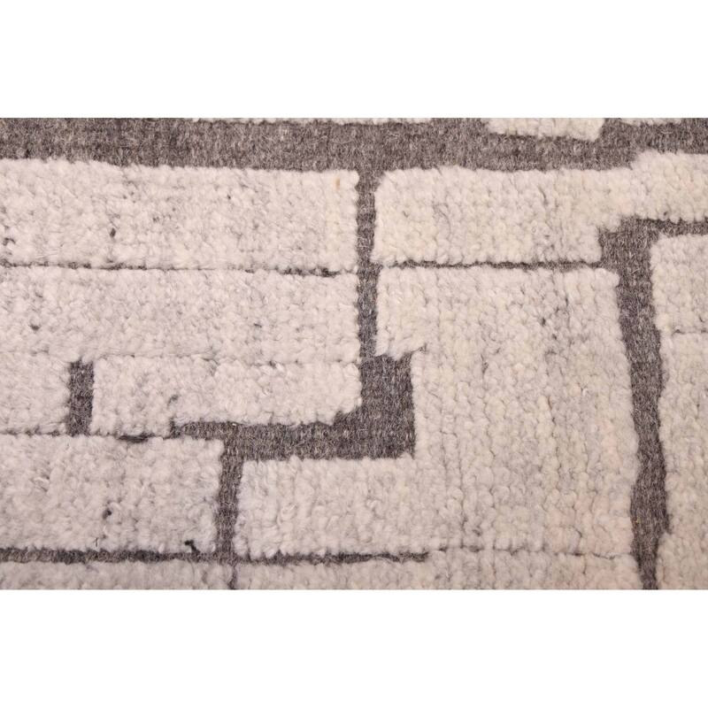 ECARPETGALLERY Hand-knotted Tangier Light Grey Wool Rug - 5'0 x 8'0