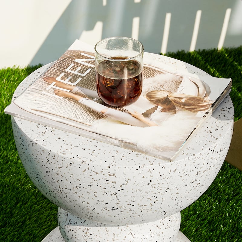Glitzhome 17"H Multi-functional MGO Garden Stool Outdoor Table