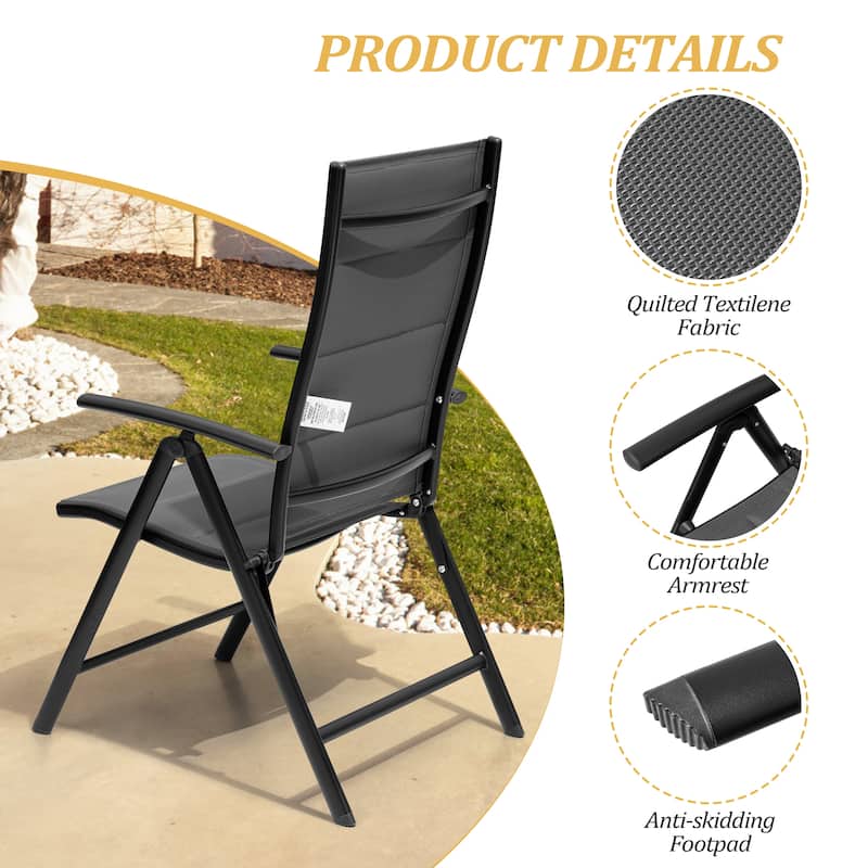 VredHom 5/7-piece Patio Dining Set with Extendable Table and Folding Dining Chairs