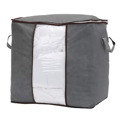1 Pack Foldable Clothes Storage Bags with Handles for Organizing Bedroom Clothing, Comforter, Closet Organizers and Storage Grey