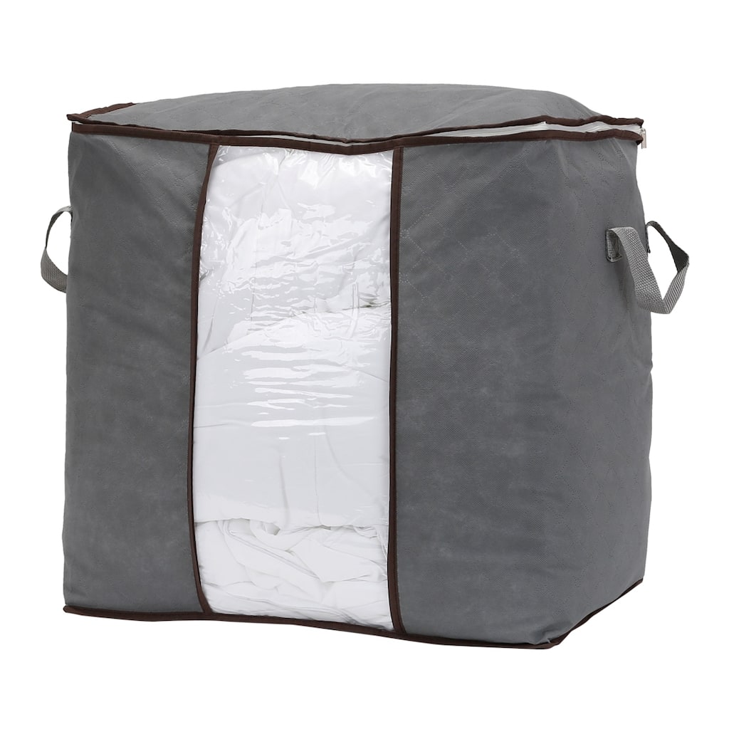 1 Pack Foldable Clothes Storage Bags with Handles for Organizing Bedroom Clothing, Comforter, Closet Organizers and Storage Grey