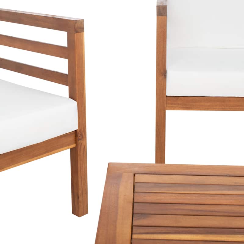 SAFAVIEH Outdoor Samira 4-Piece Outdoor Set - 26W x 26D x 49H