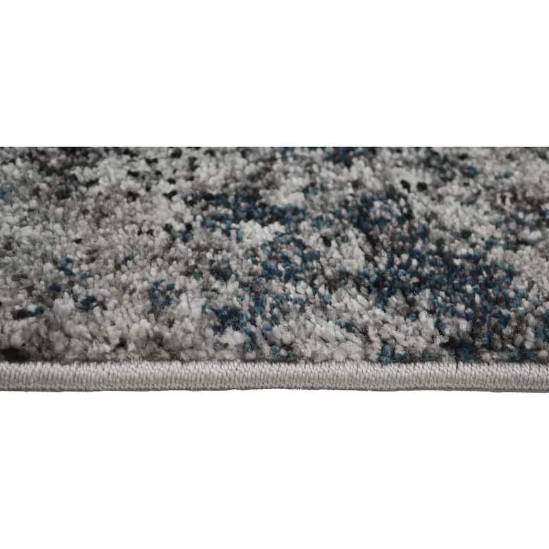 Synergy Cream Blue Contemporary Stylish Abstract Area Rug