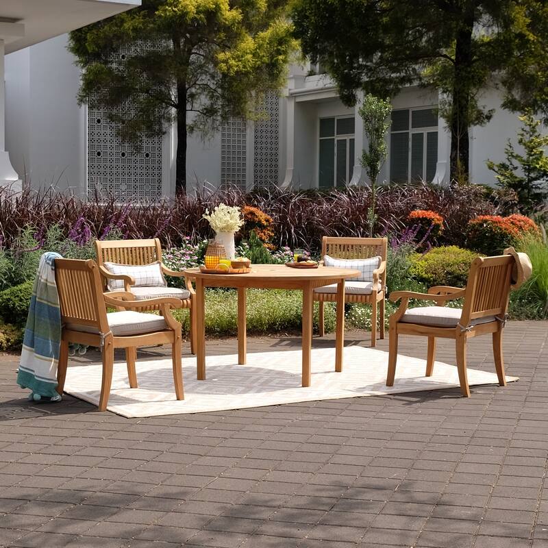 Cambridge Casual Chara 5-piece Teak Patio Dining Set with Cushion