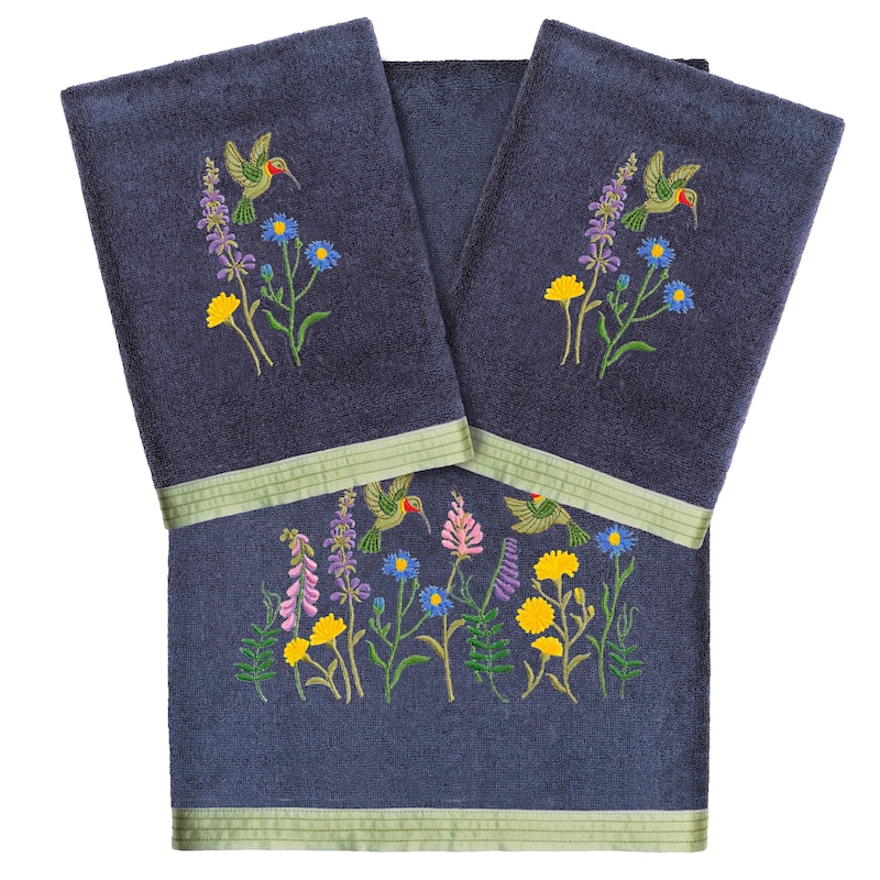 Authentic Hotel and Spa Turkish Cotton Hada 3 PC Towel Set - Marine