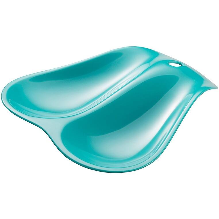 Hutzler Twin Double Melamine Spoon Rest - Sleek Design Holds 2 Large Spoons - Turquoise
