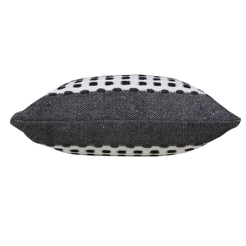 Sevita Industrial Woven Dash Grid Striped Throw Pillow