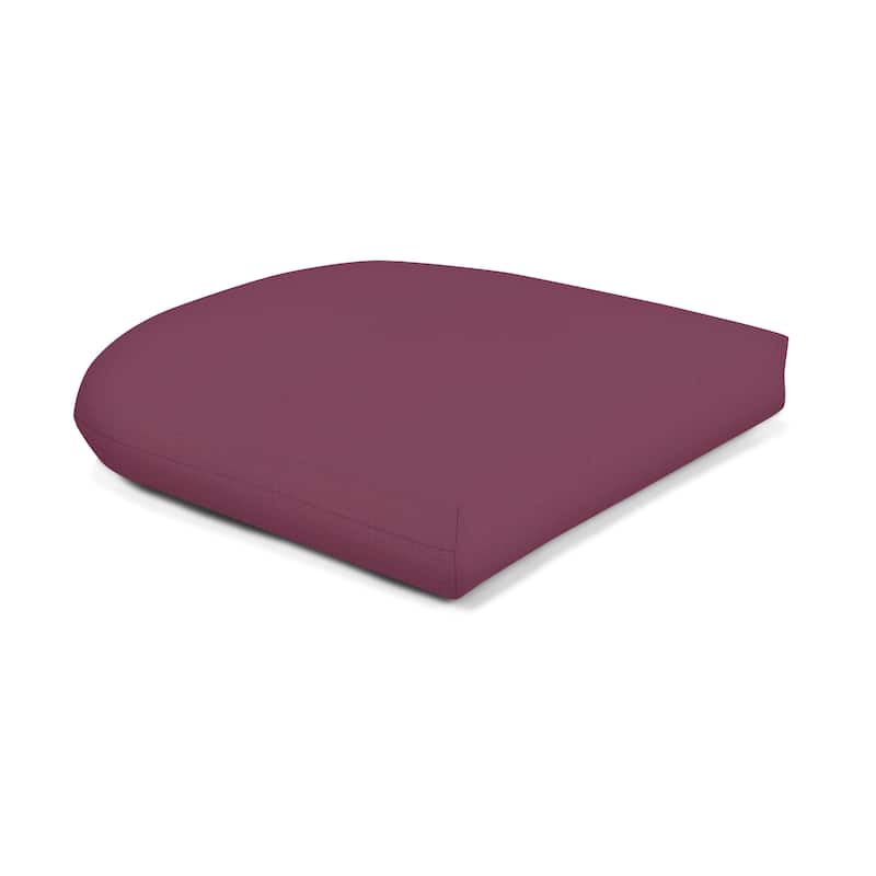 Sunbrella® Solid Fabric 1-Piece Indoor/Outdoor Wicker Seat Pad, 18"W x 18"L, Canvas Navy - Canvas Iris