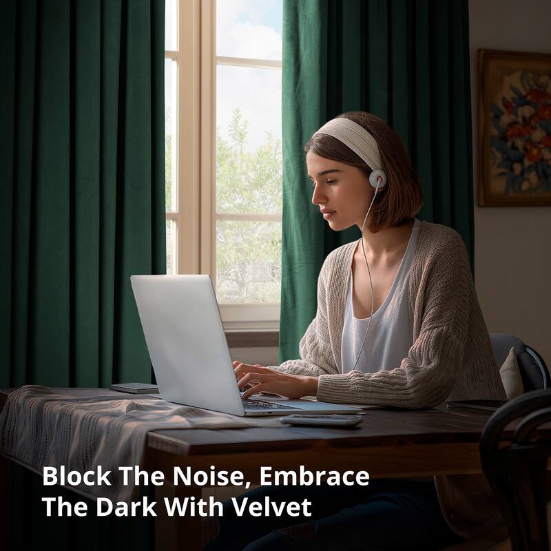 Exclusive Fabrics Signature Velvet Thermal Lined With 100% 4 Pass Blackout Curtains. (1 Panel)