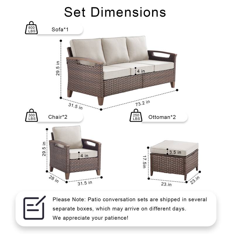 Pocassy Outdoor Club Chair with Cushion Set