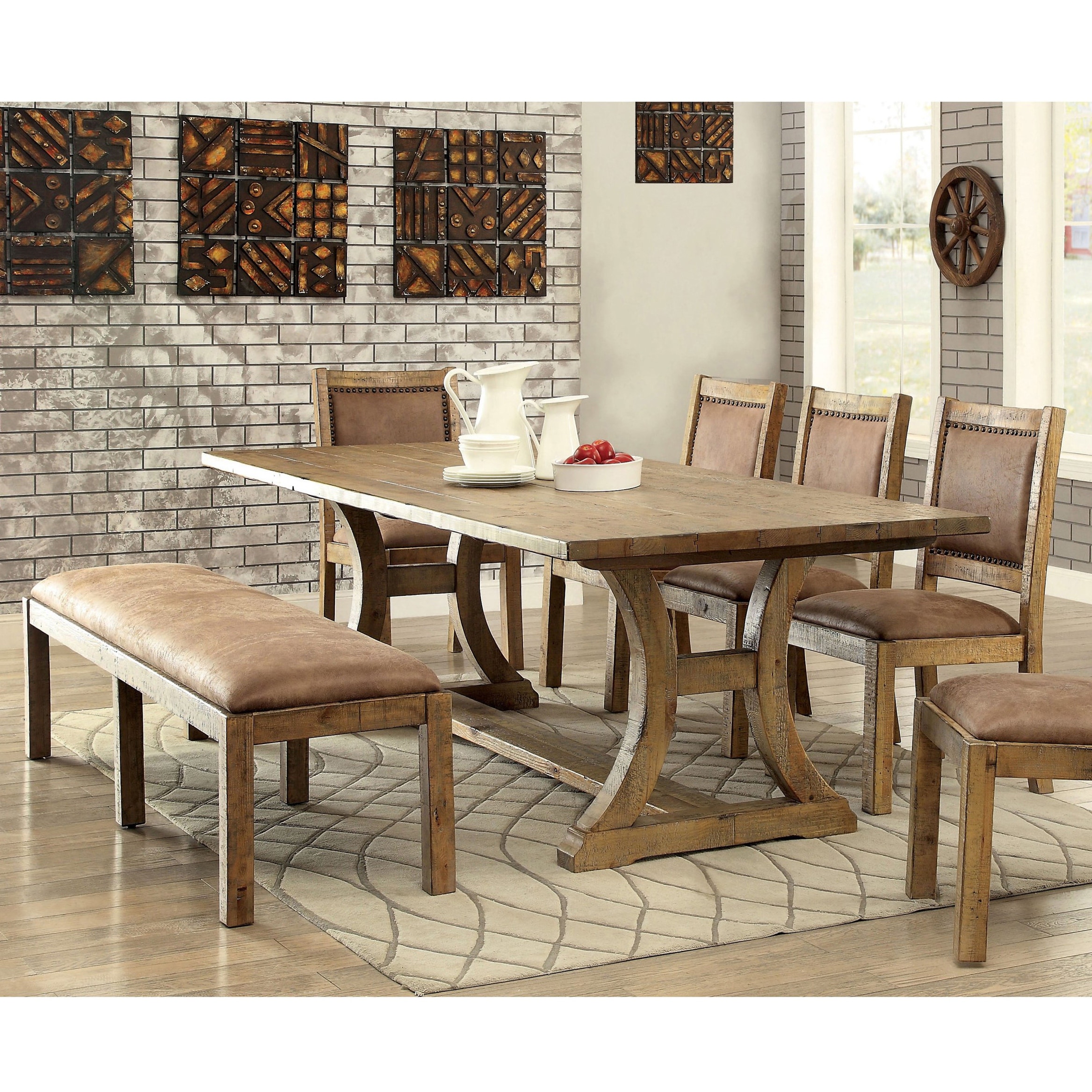 Rustic pine best sale dining chairs