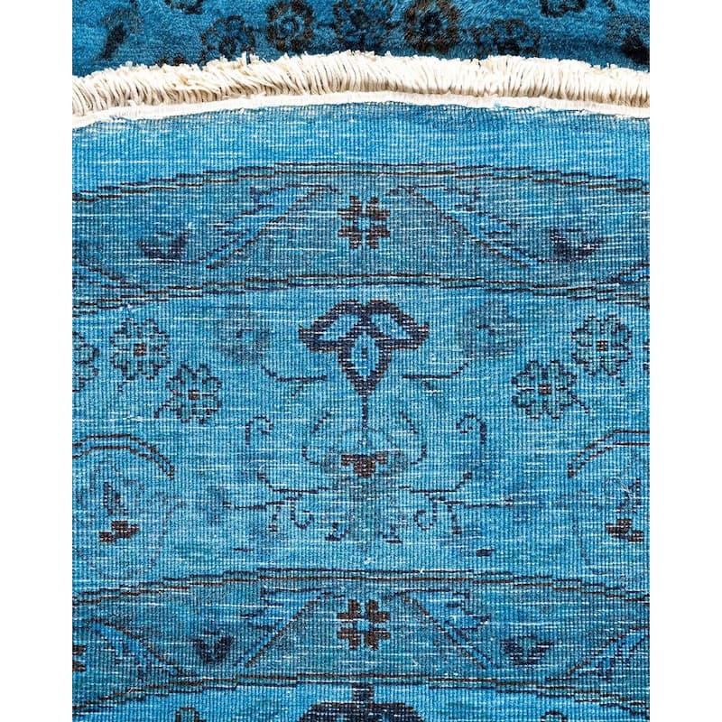 Fine Vibrance, One-of-a-Kind Hand-Knotted Area Rug - Blue, 6' 0" x 6' 1" - 6' 0" x 6' 1"