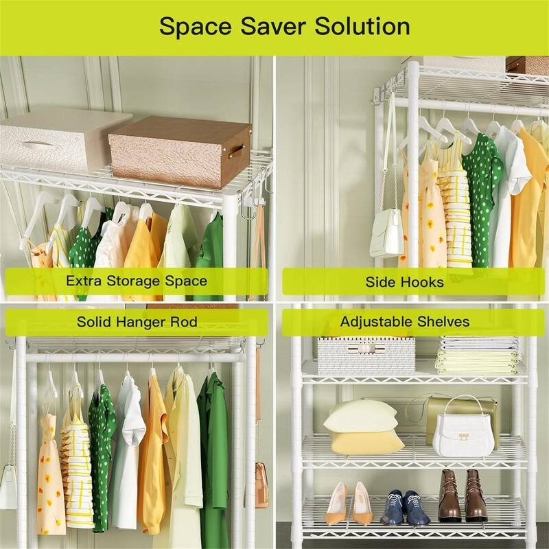 4 Tier Garment Rack - 25.6"L x 15.7"D x 73.2"H