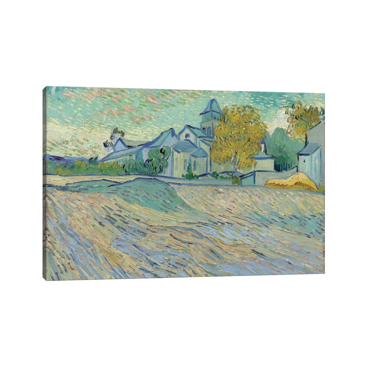 iCanvas "Vue de L'Asile et de la Chapelle de Saint-Remy, 1889 " by Vincent van Gogh Canvas Print