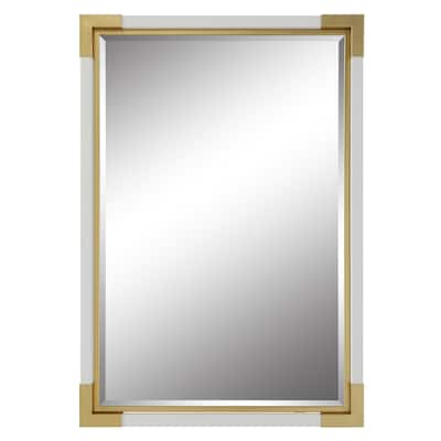Uttermost Malik White & Gold Mirror - 27"W X 39"H X 2"D