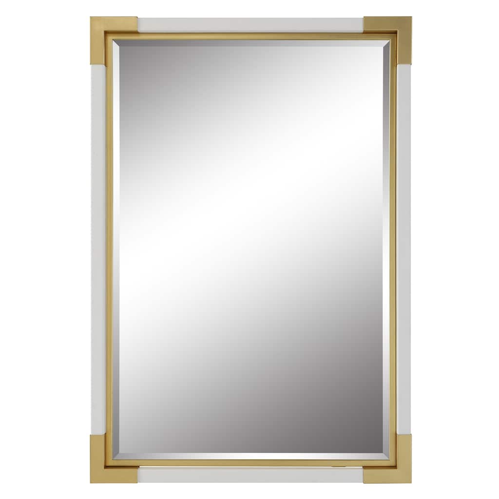 Uttermost Malik White & Gold Mirror - 27"W X 39"H X 2"D