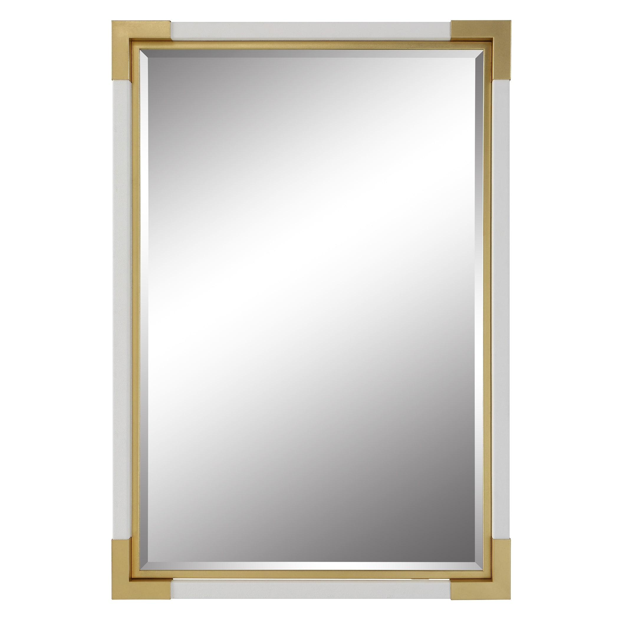 Uttermost Malik White & Gold Mirror - 27"W X 39"H X 2"D