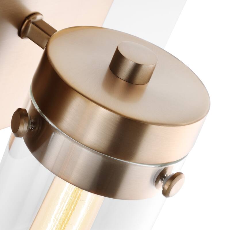 Intersection 3 Light Vanity Burnished Brass with Clear Glass