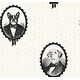 preview thumbnail 2 of 1, Seabrook Designs Dixie Dog Cameos Unpasted Wallpaper 27 in. W x 27 ft. L - Cream & Metallic Silver