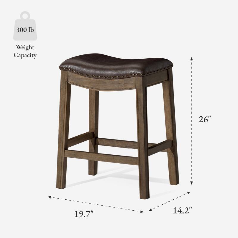 Maven Lane 26" Adrien Saddle Kitchen Counter Height Stool