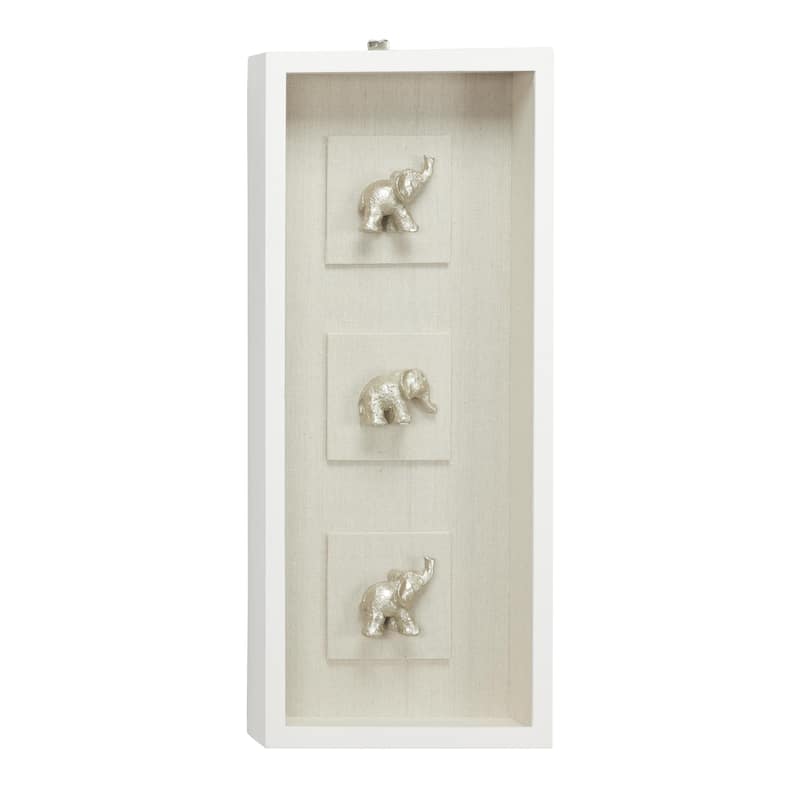 Elephant Shadow Box - Silver - Roche River Decor - Silver