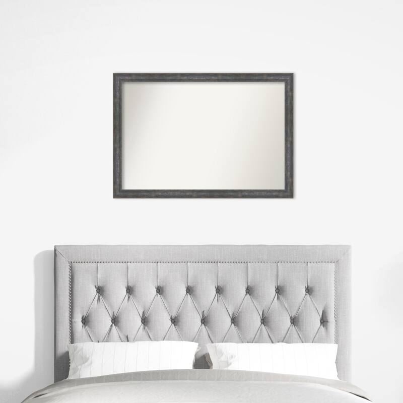 Angled Non-Beveled Wood Framed Wall Mirror