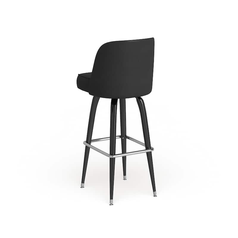 2 Pack Metal Barstool with Swivel Vinyl Upholstered Bucket Seat and Footrest - 18.5"D x 18.5"W x 42.5"H